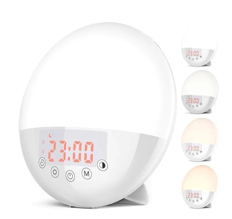 Wake Up Light Alarm Clock – Dimmable – Dual Alarms – 10 Natural Sounds