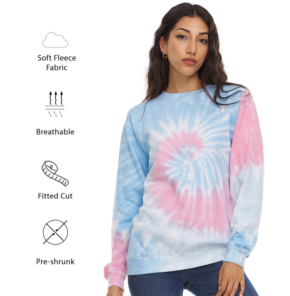 Unisex Tie Dye Fleece Sweatshirt