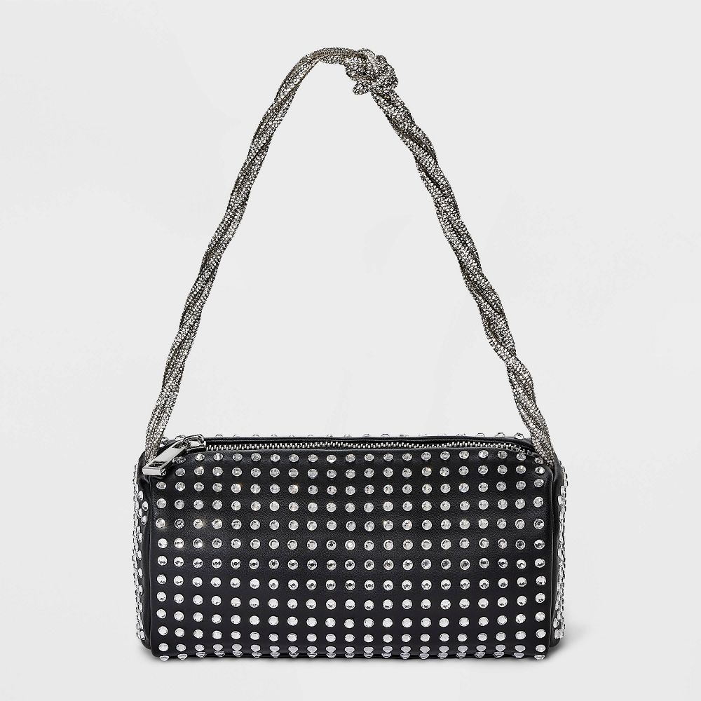 Mini Embellished Boxy Barrel Bag - A New Day Black