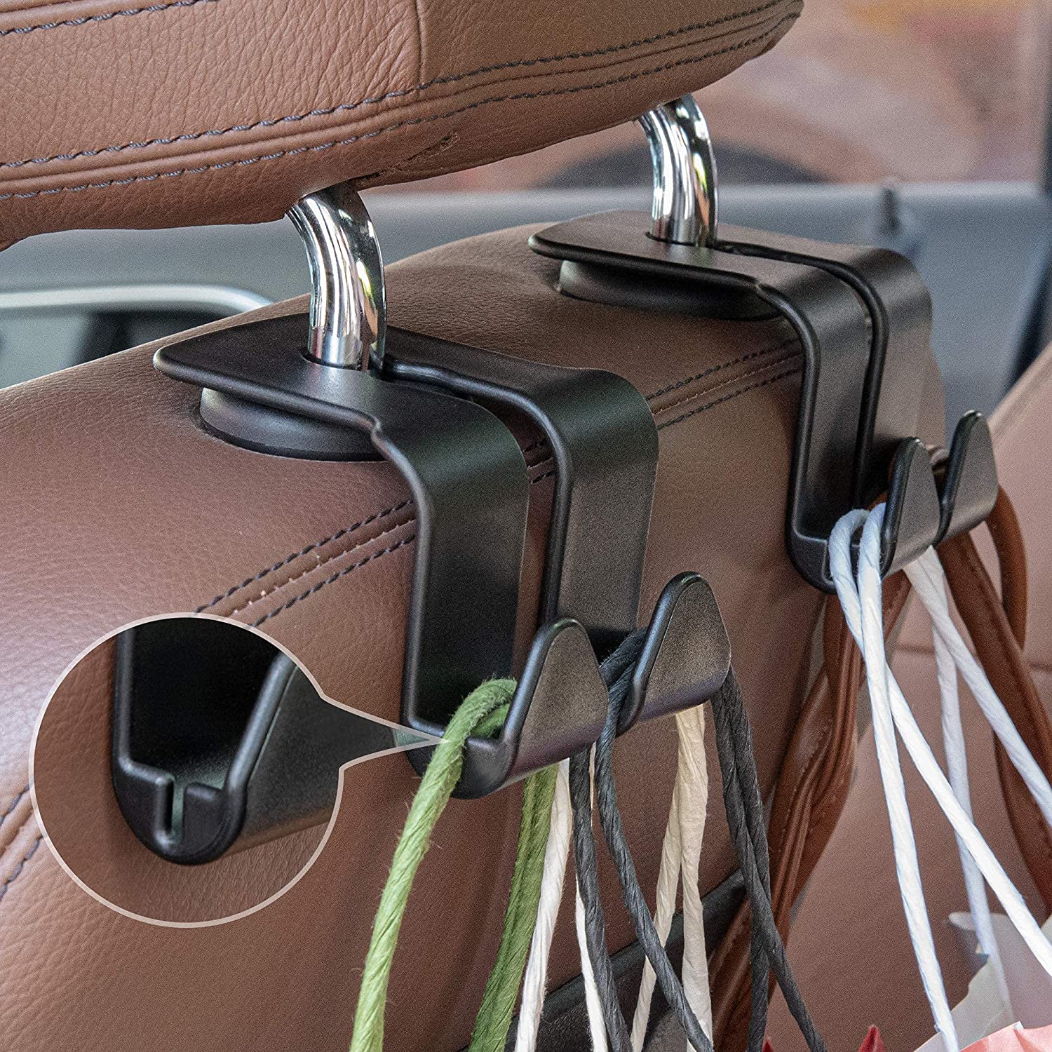 2 Pack: Multi-functional Vehicle Back Seat Hook