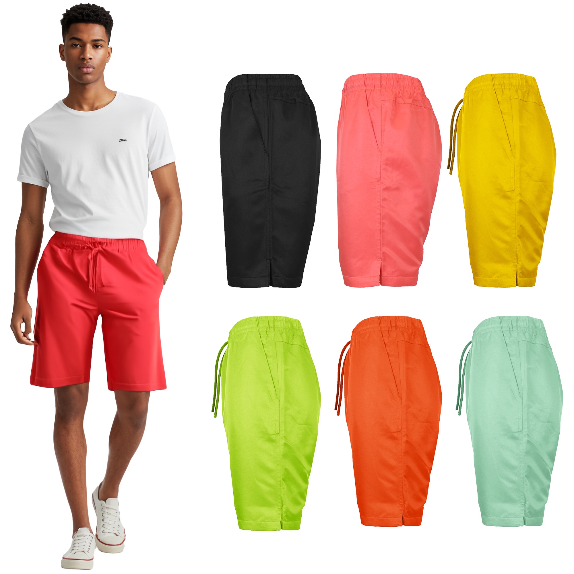 3-Pack Men’s Performance Active Workout Training Shorts with Inner Mesh Lining