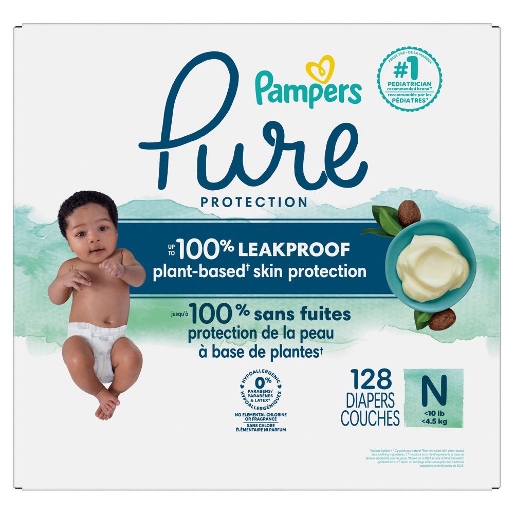 Pampers Pure Protection Diapers Shea Butter Liner Plant-Based