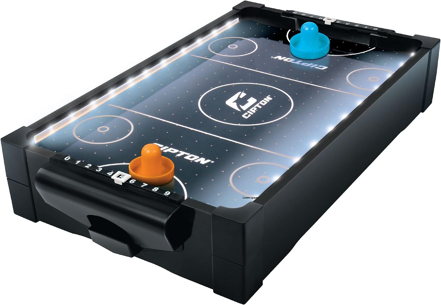 Cipton Light Up Miniature Air Hockey Set Indoor and Outdoor Games