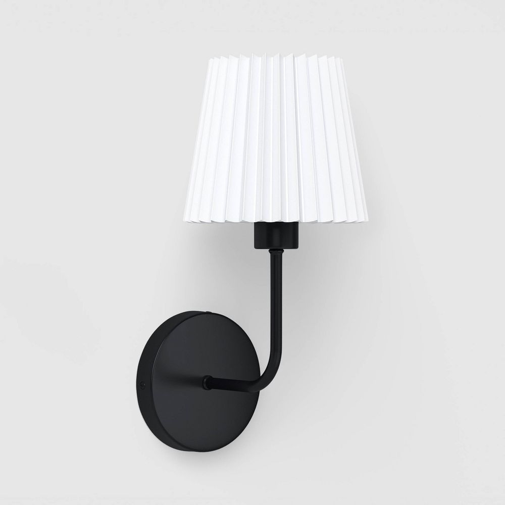 Wall Sconce with Rechargeable LED Bulb and Remote Black - Ro - Open Box