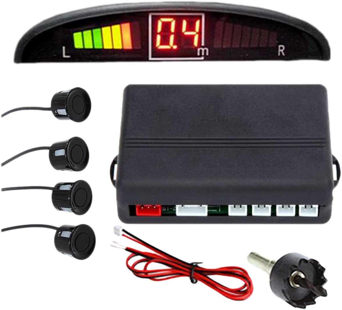 Zone tech New 4 Parking Sensors LED Display Car Reverse Backup Radar System
