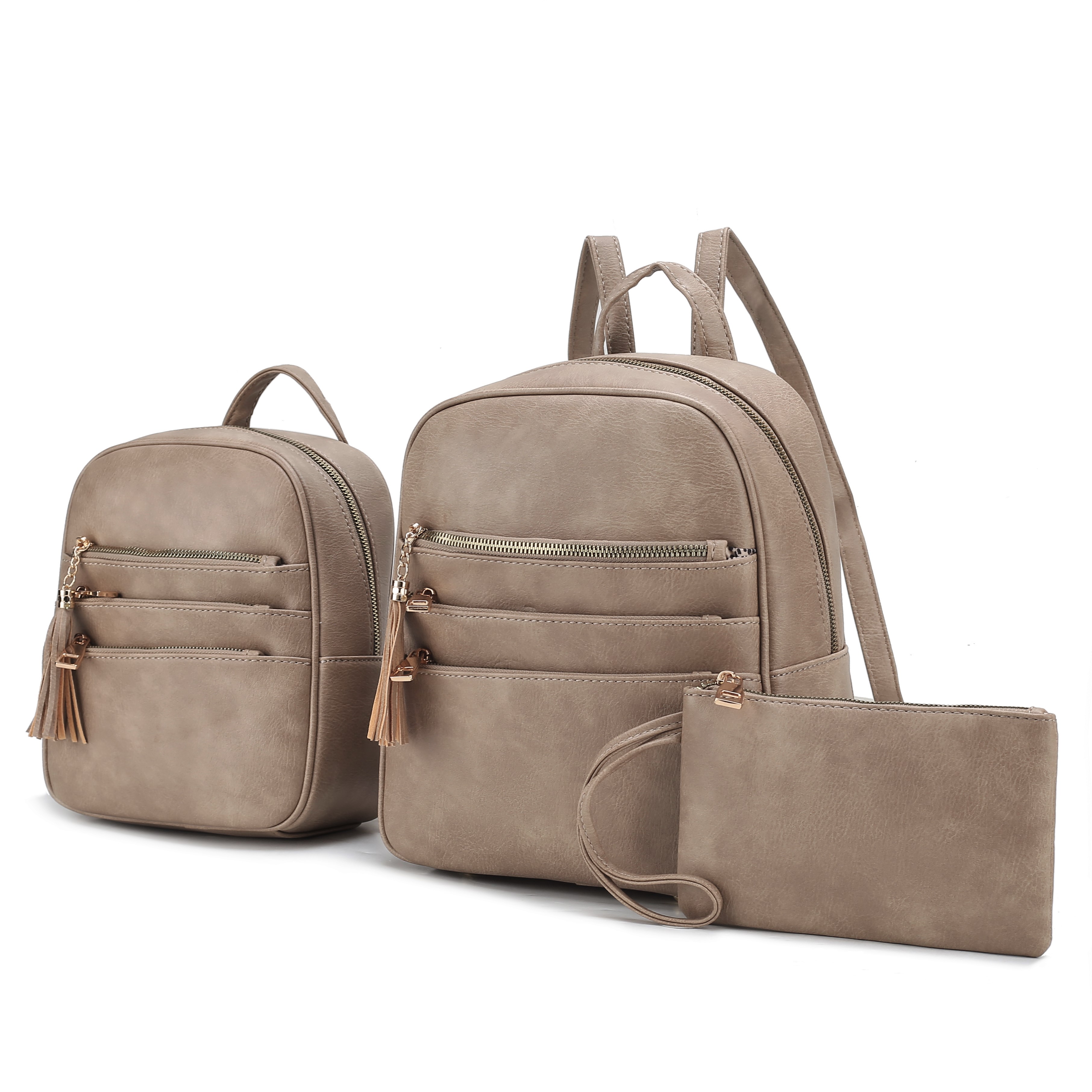 MKF Collection Roxane Vegan Leather Women’s Backpack by Mia K with Mini Backpack and Wristlet Pouch- 3 pieces