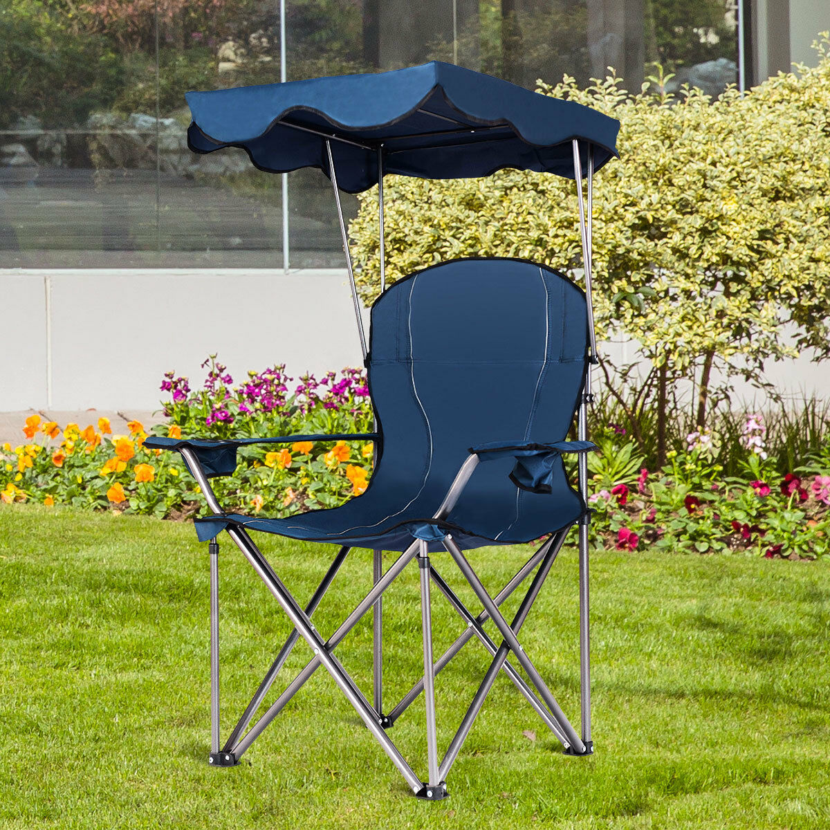 Portable Folding Canopy Chair w/ Cup Holders