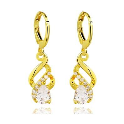 Gold Plated Crystal Droplet Earrings (5067544) photo