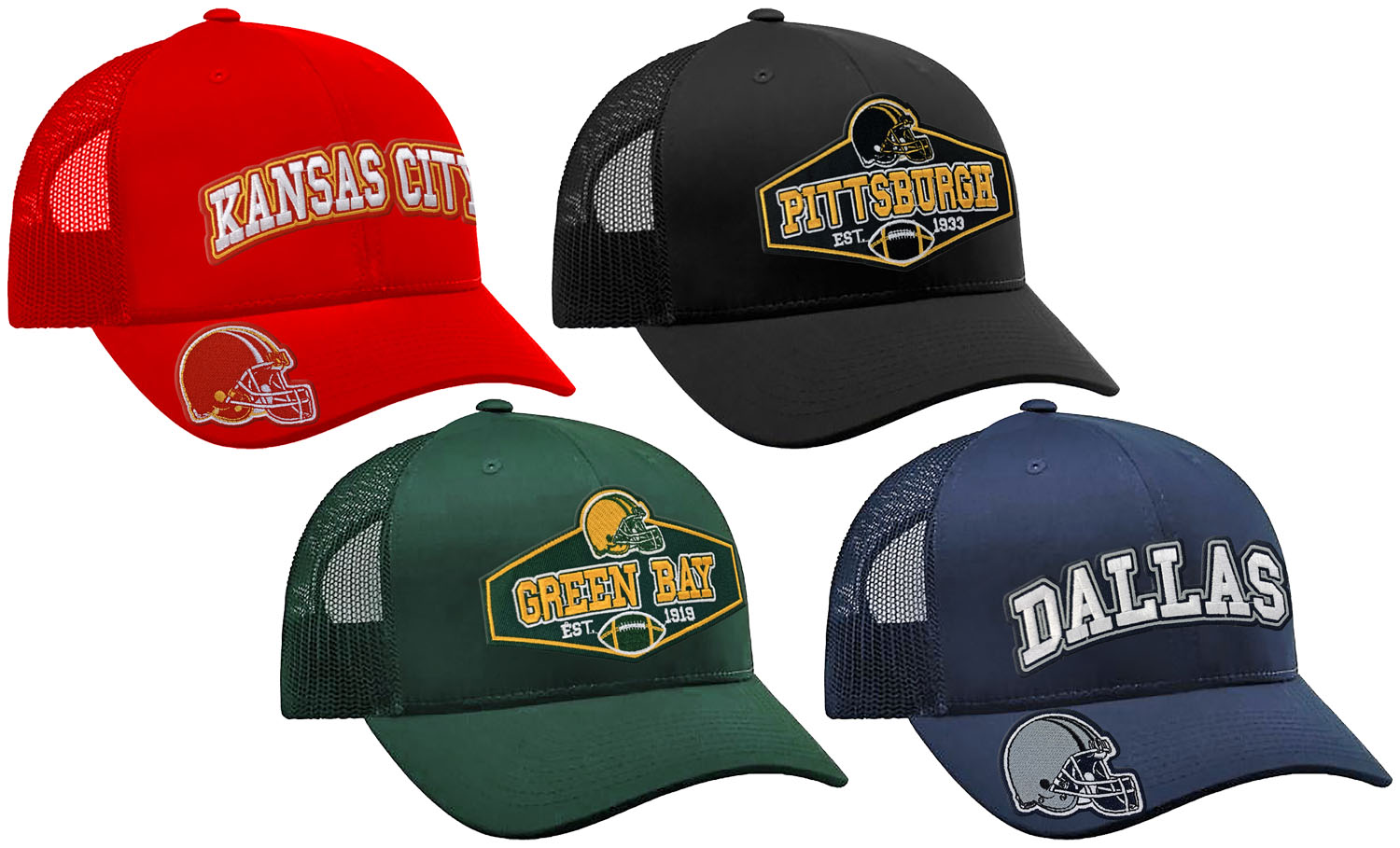 Unisex Embroidered Football Trucker Cap (One Size Fit All)