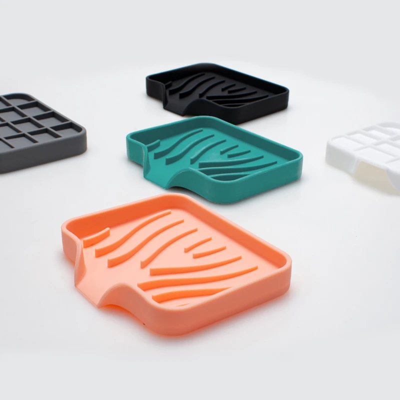Silicone Self-Draining Soap Dish for Bathroom & Kitchen