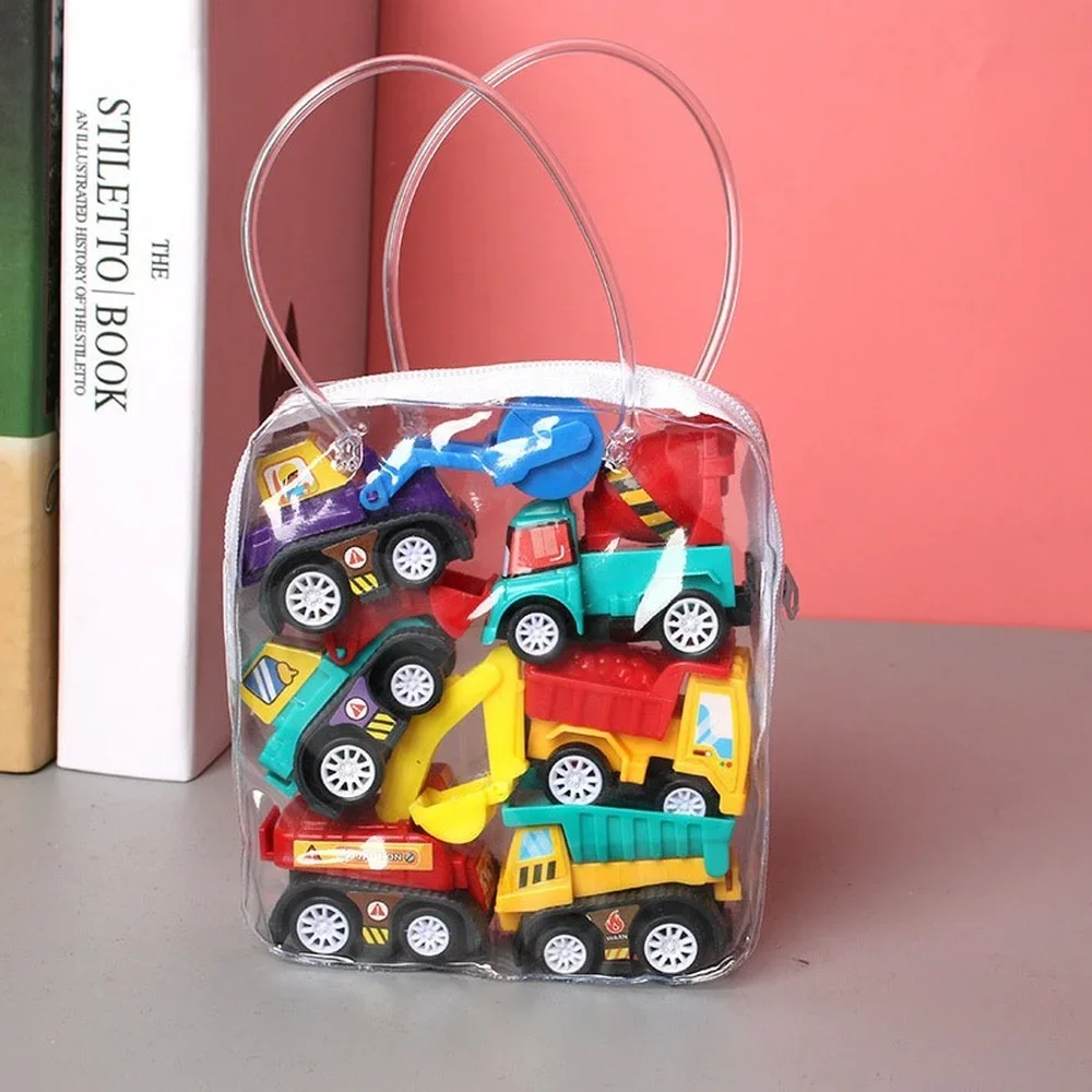 6pcs Car Model Toy Pull Back Car Toys Mobile Vehicle Fire Truck Taxi Model Kid Mini Cars Boy Toys