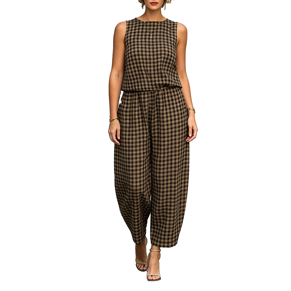 Women's Summer 2 Piece Loungewear Set Cropped Tank Top Wide Leg Sweatpants Tracksuit Casual Outfits
