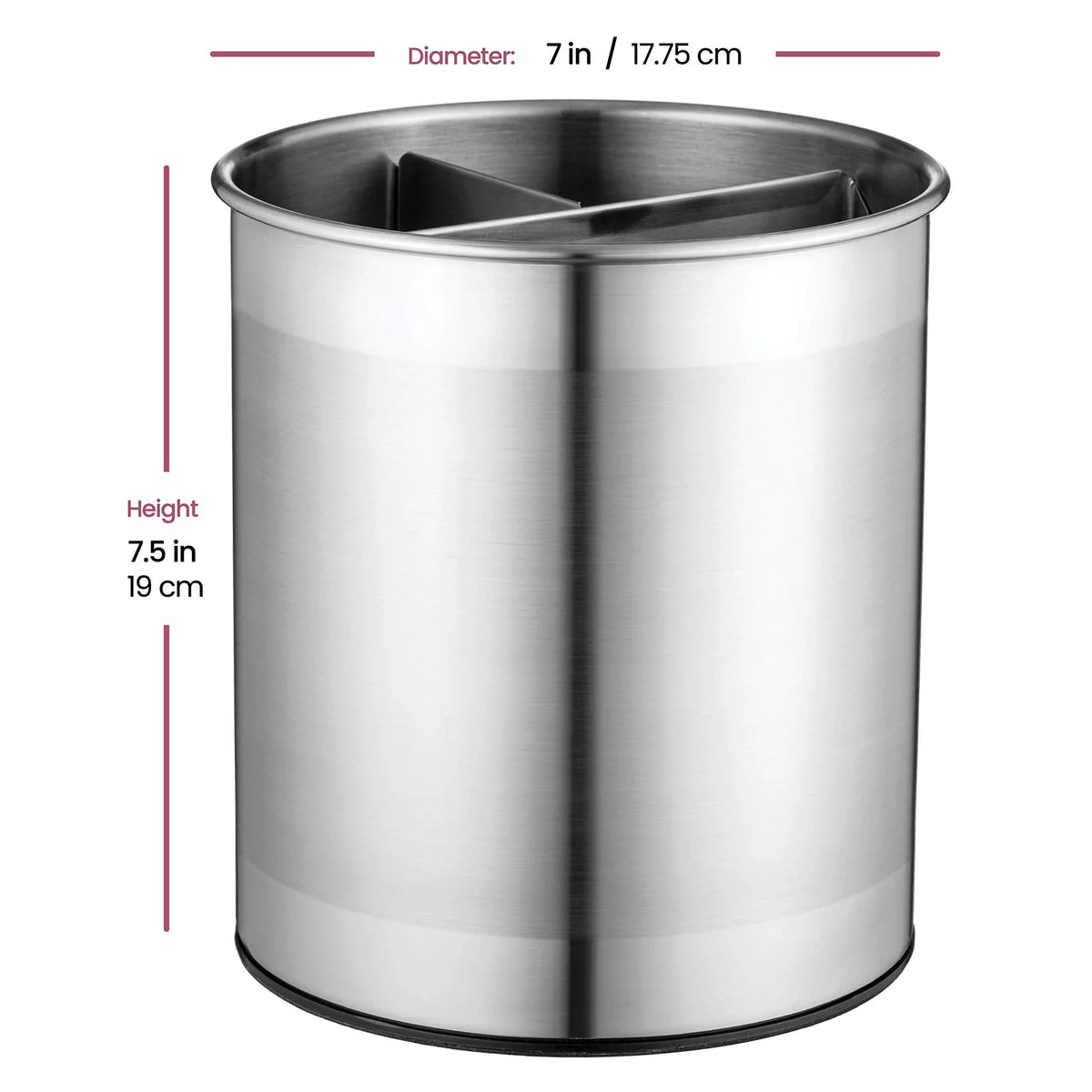 Rotating Utensil Caddy with Removable Divider