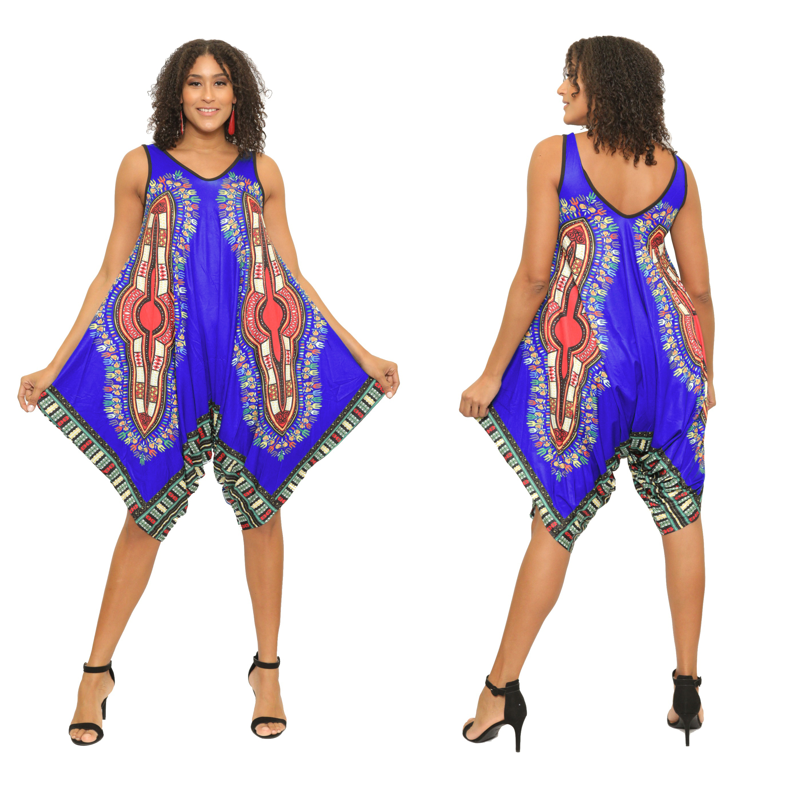 Dashiki Jumpsuit Romper Summer Print