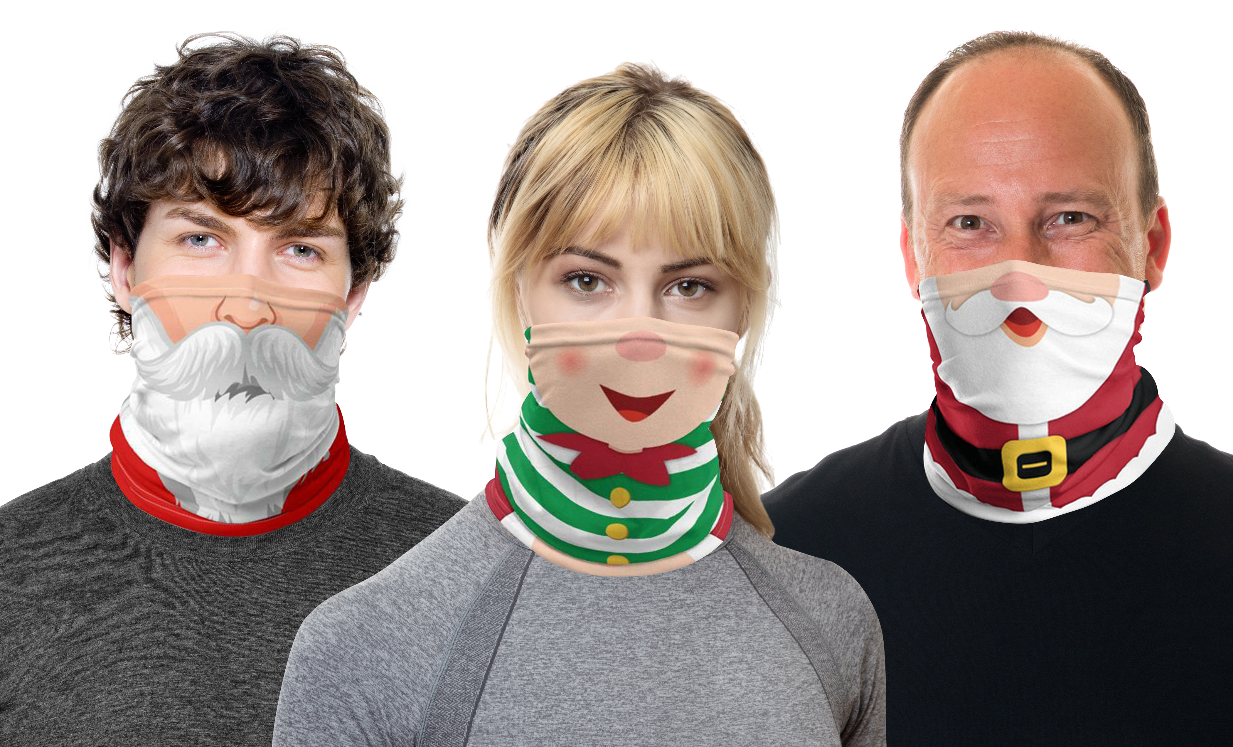 3-Pack Holiday-Themed Gaiter Mask Set