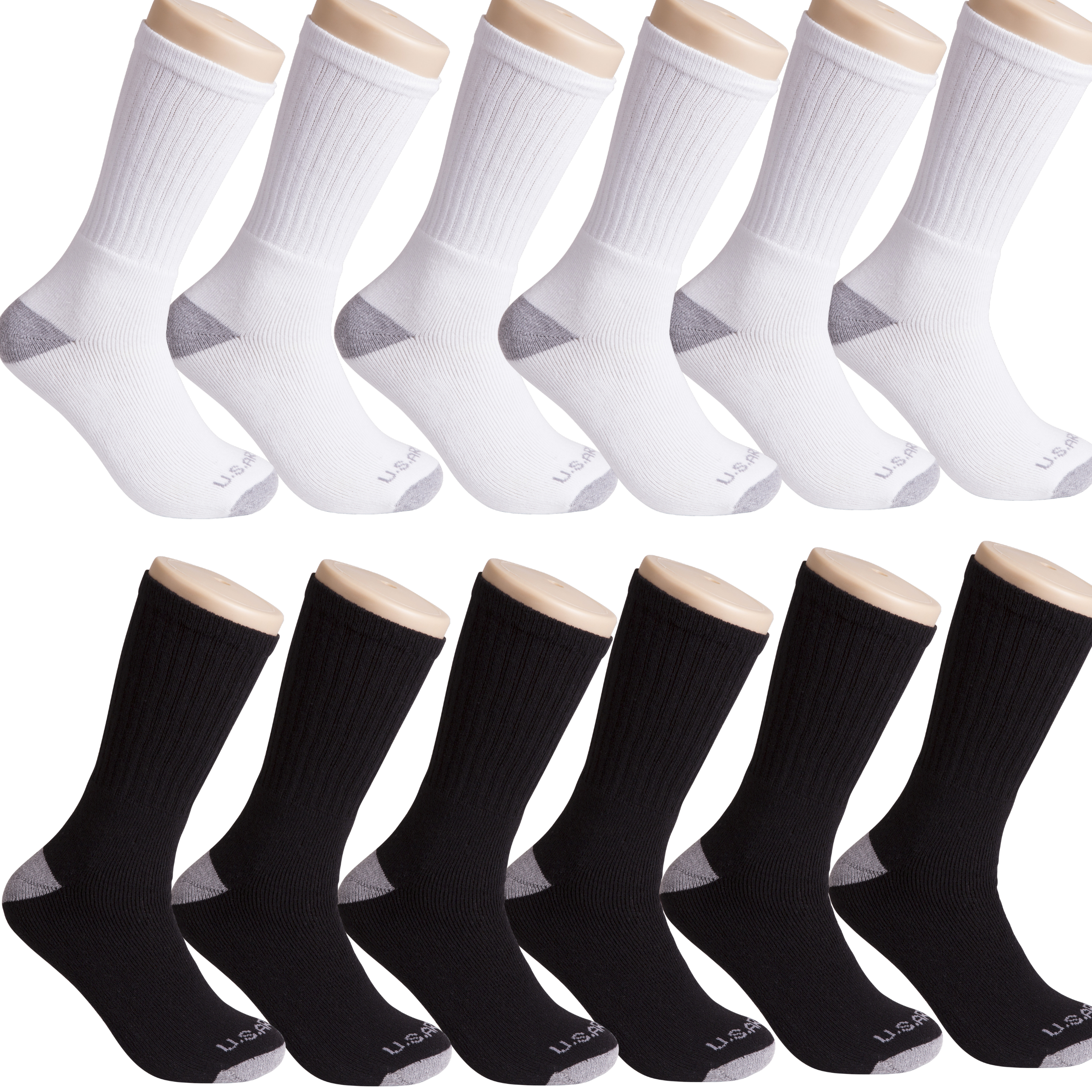 12-Pairs U.S. ARMY Tri-Blend Crew, Quarter or No Show Socks