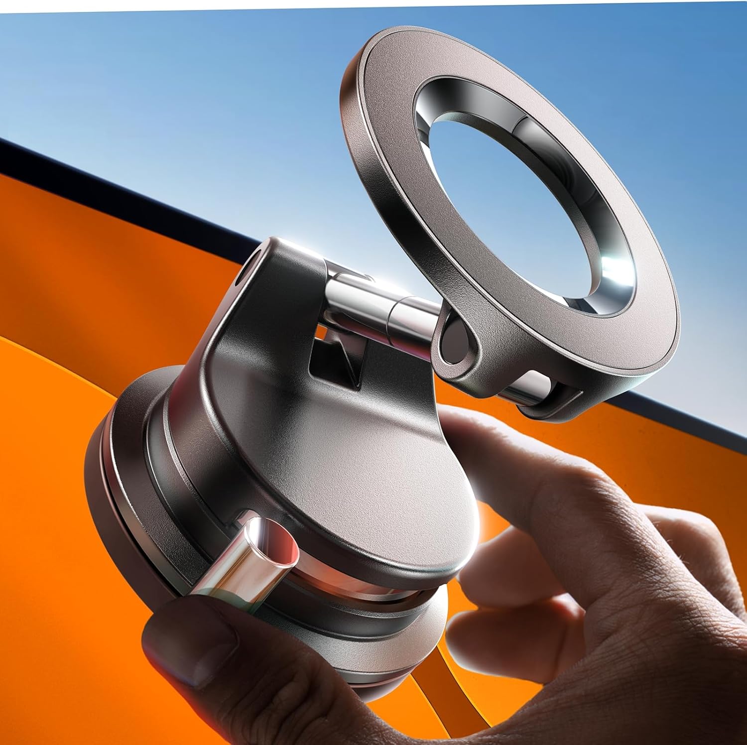LISEN MagSafe Car Mount - Vacuum Suction Phone Holder (iPhone 17-12)