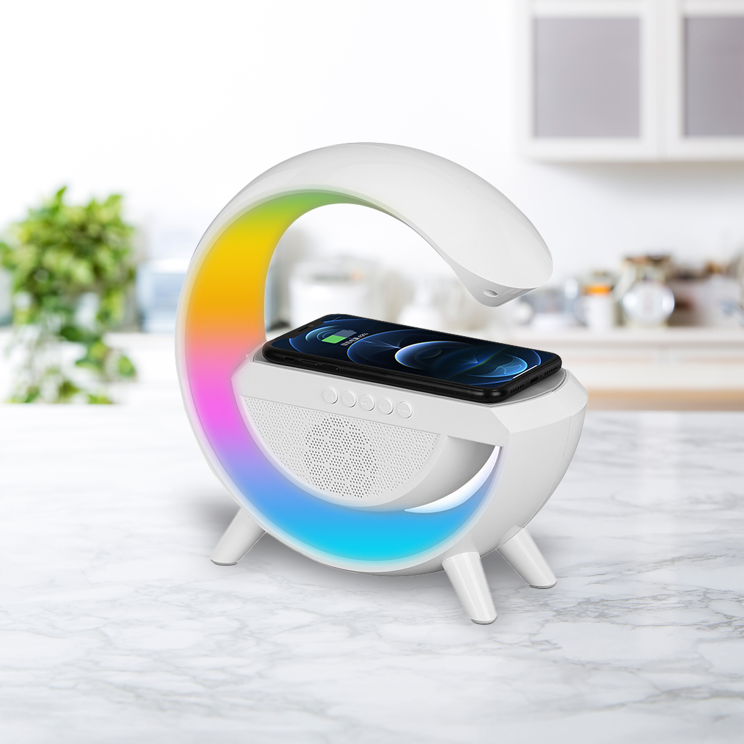 Zummy Smart Intelligent LED Lamp Bluetooth Speaker Wireless Charger