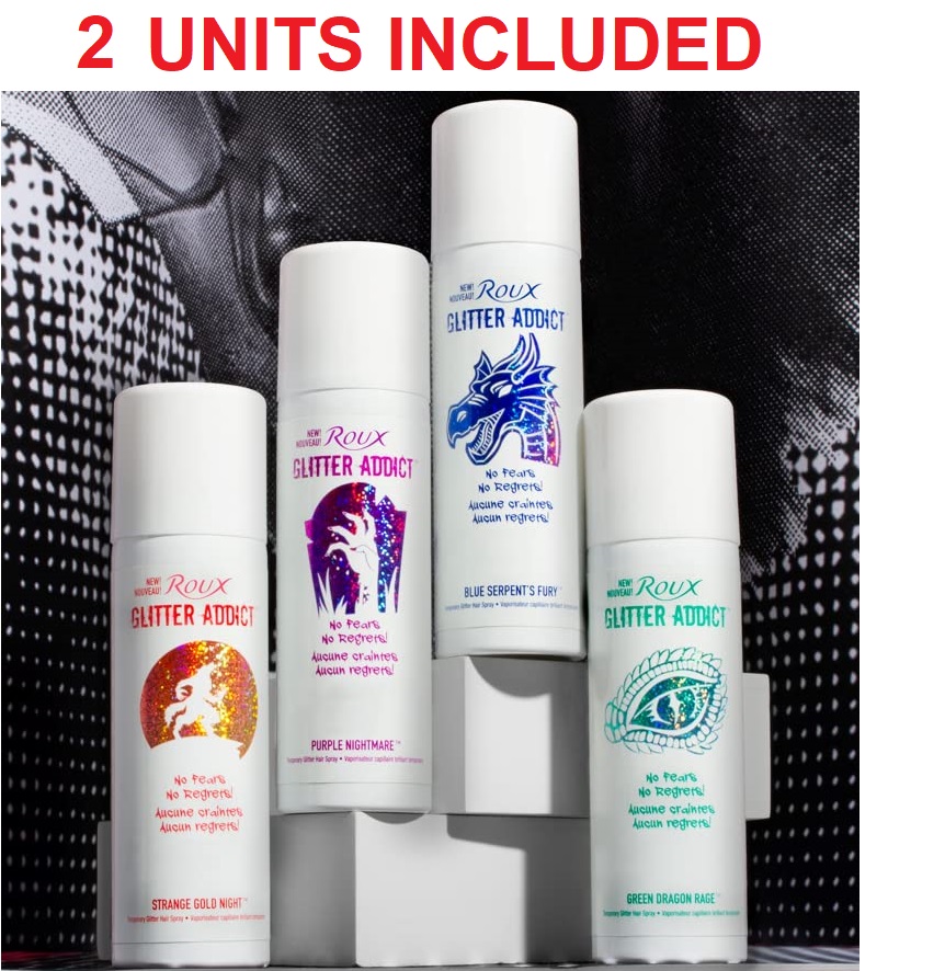 2-Pack: Roux Glitter Addict Temporary Glitter Hair Spray 2oz