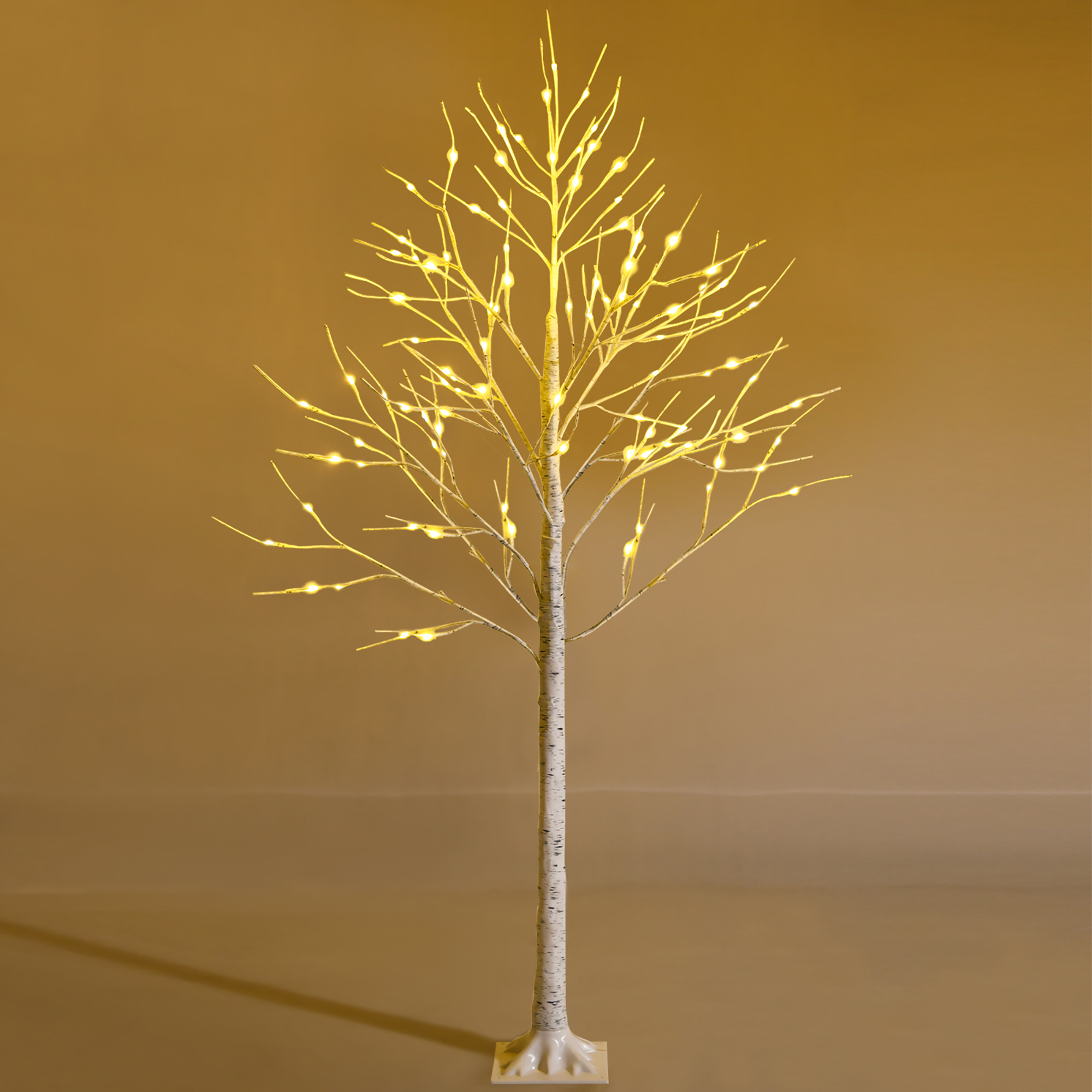 Costway Pre-lit White Twig Birch Tree for Christmas Holiday w/96 LED Lights