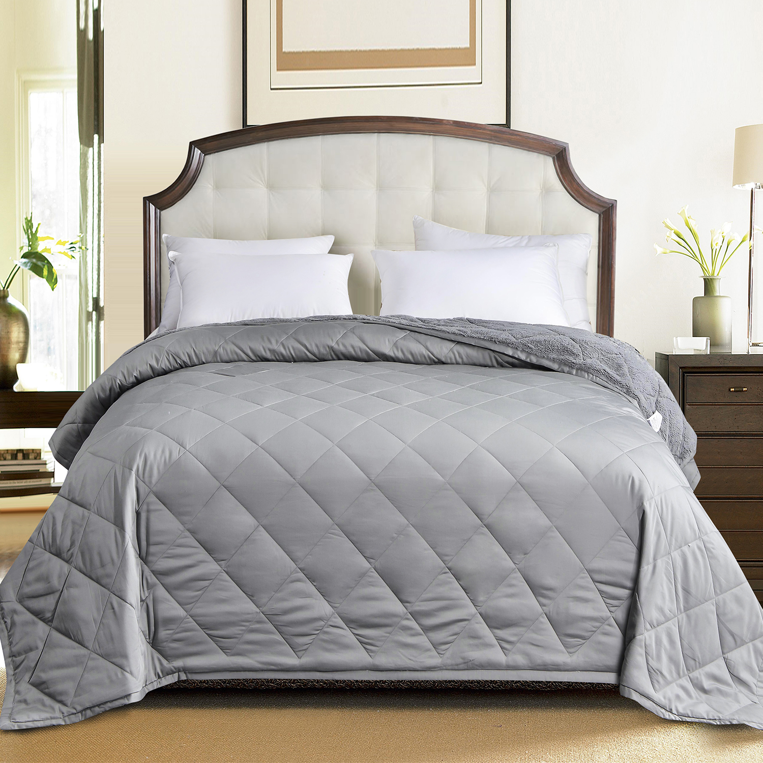 Premium Plush Double-Sided Ultra Soft Reversible Comforter Blanket (4 Colors)