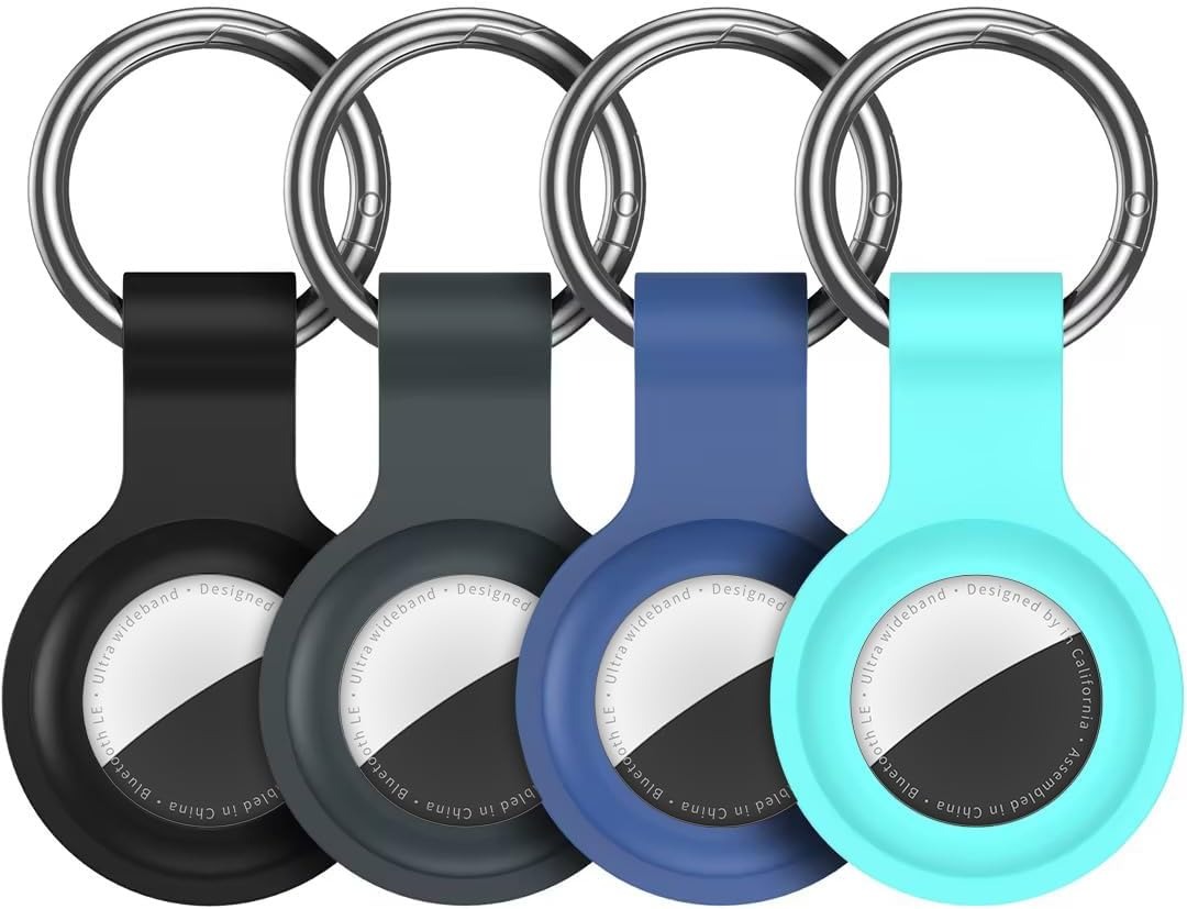4-Pack: Apple Air Tag Holder with Loop Key Ring