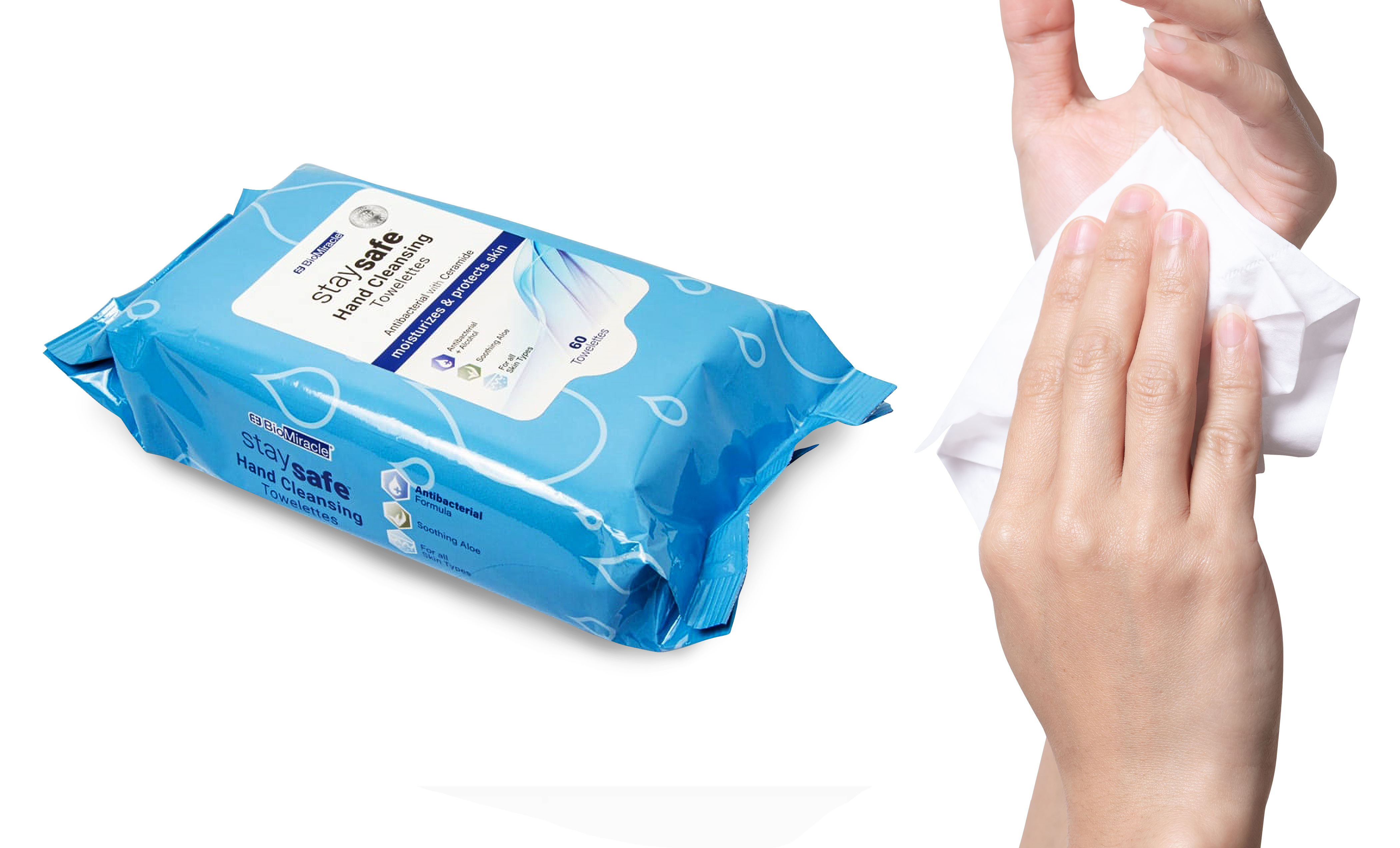 62% Alcohol Antibacterial Hand Wipes (60, 120, and 180 Count)