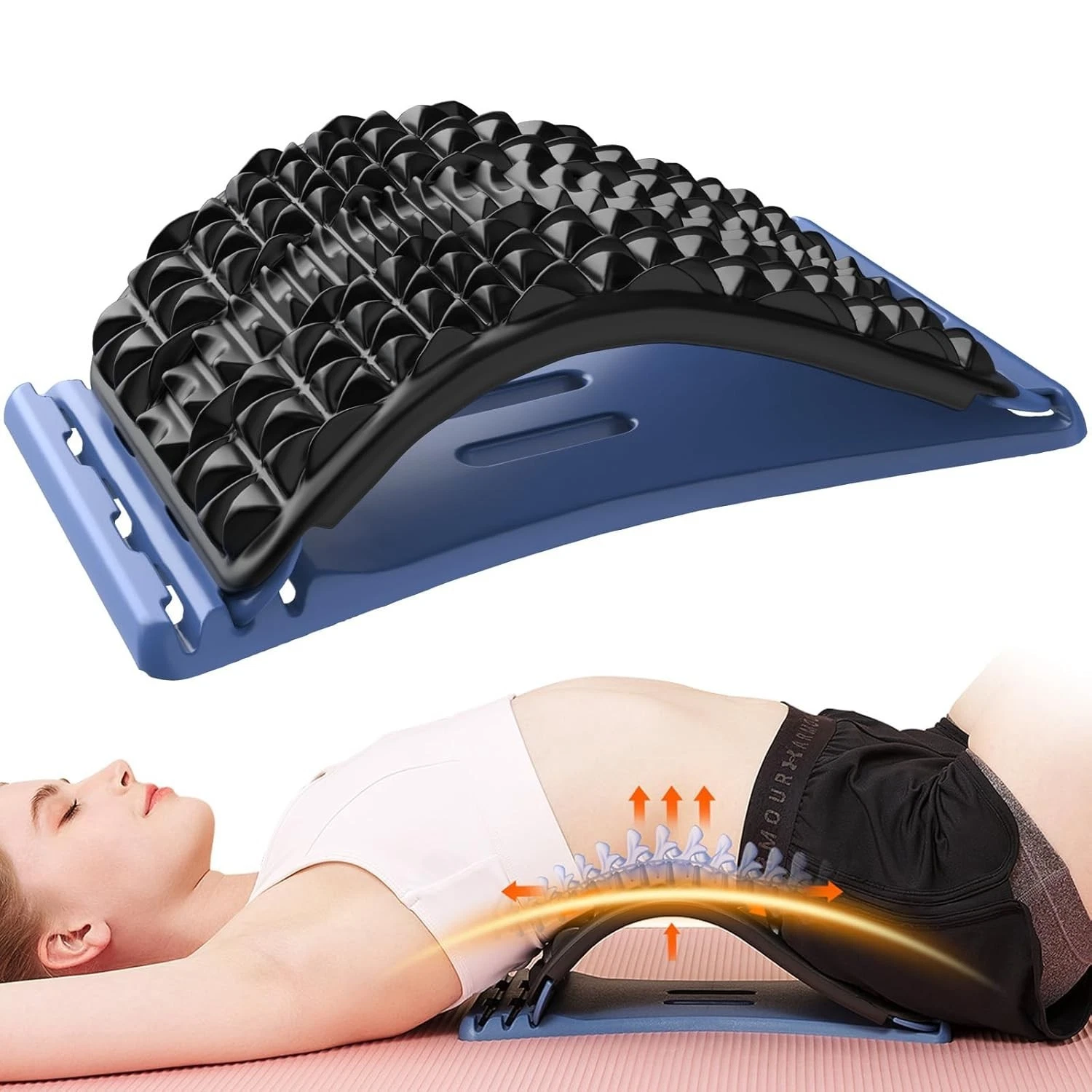 GENERIC BACK STRETCHER FOR LOWER BACK PAIN RELIEF - BLACK/BLUE