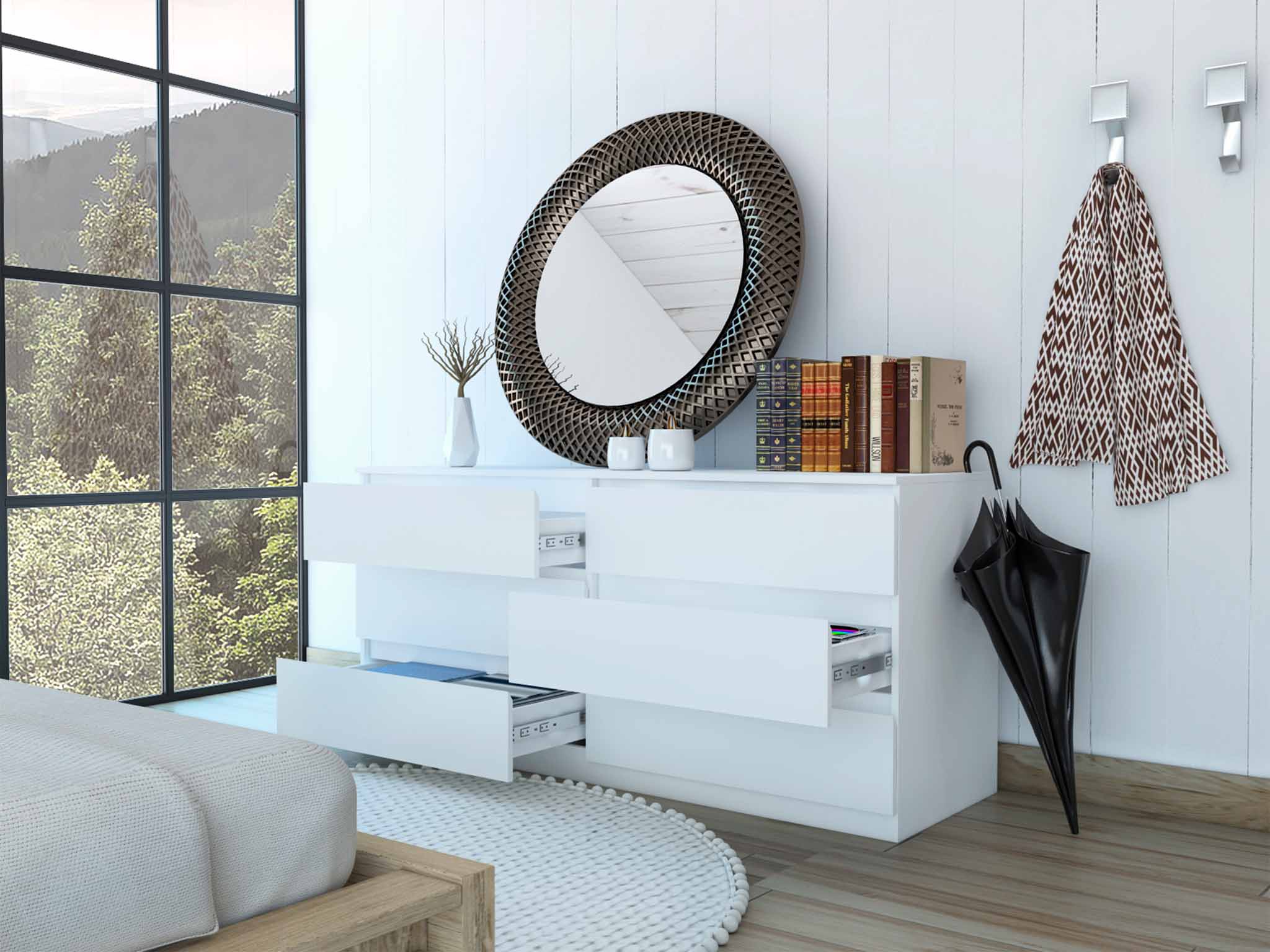 FM FURNITURE Seul Six Drawer Double Dresser