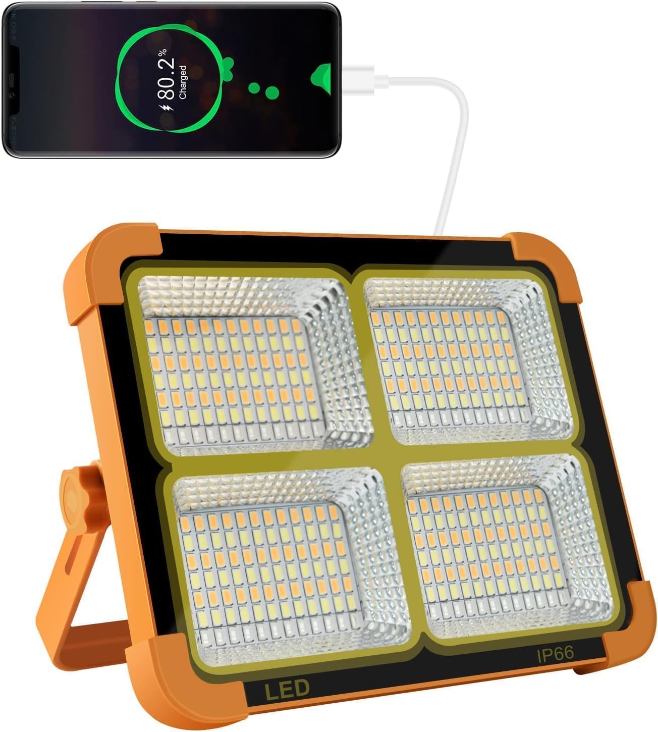 Hakol Portable LED Work Solar Light 100W 16500mAh 10000 LM, Battery Rechargeable LED