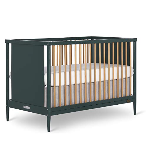 Dream On Me Clover 4-in-1 Modern Island Crib with Rounded Spindles in Olive
