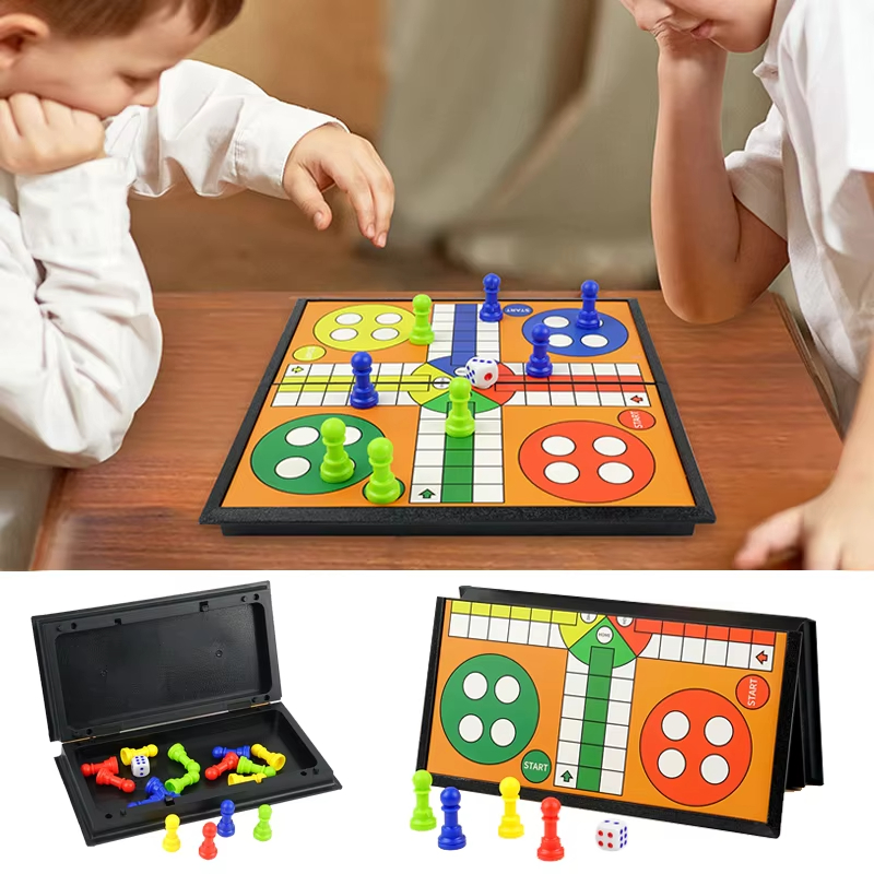 3 In 1 Game Magnetic Travel Chess Game, Foldable Portable Chess Board Game for Kids, Entertaining Road Trip Toys