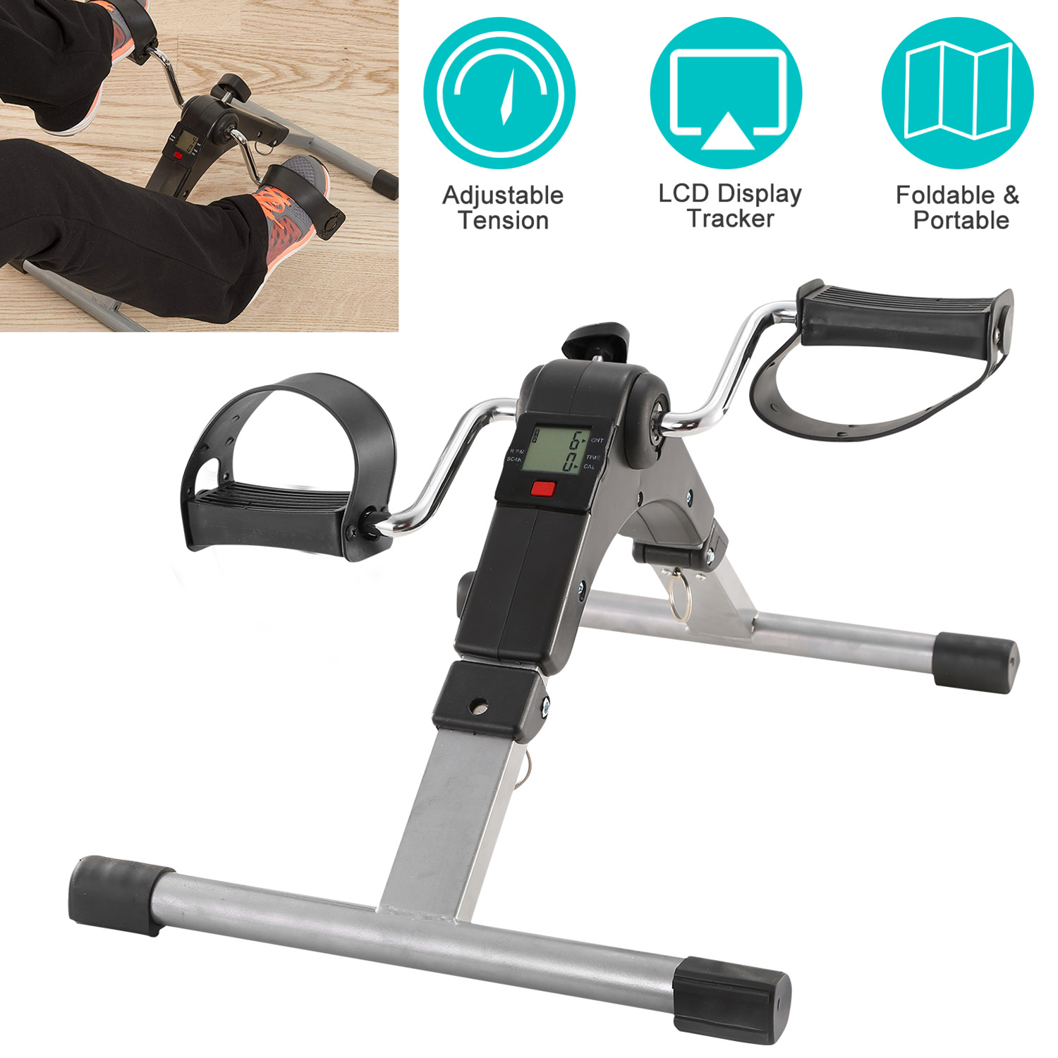 Foldable Exercise Bike Pedal Fitness Exerciser Cycle Bike