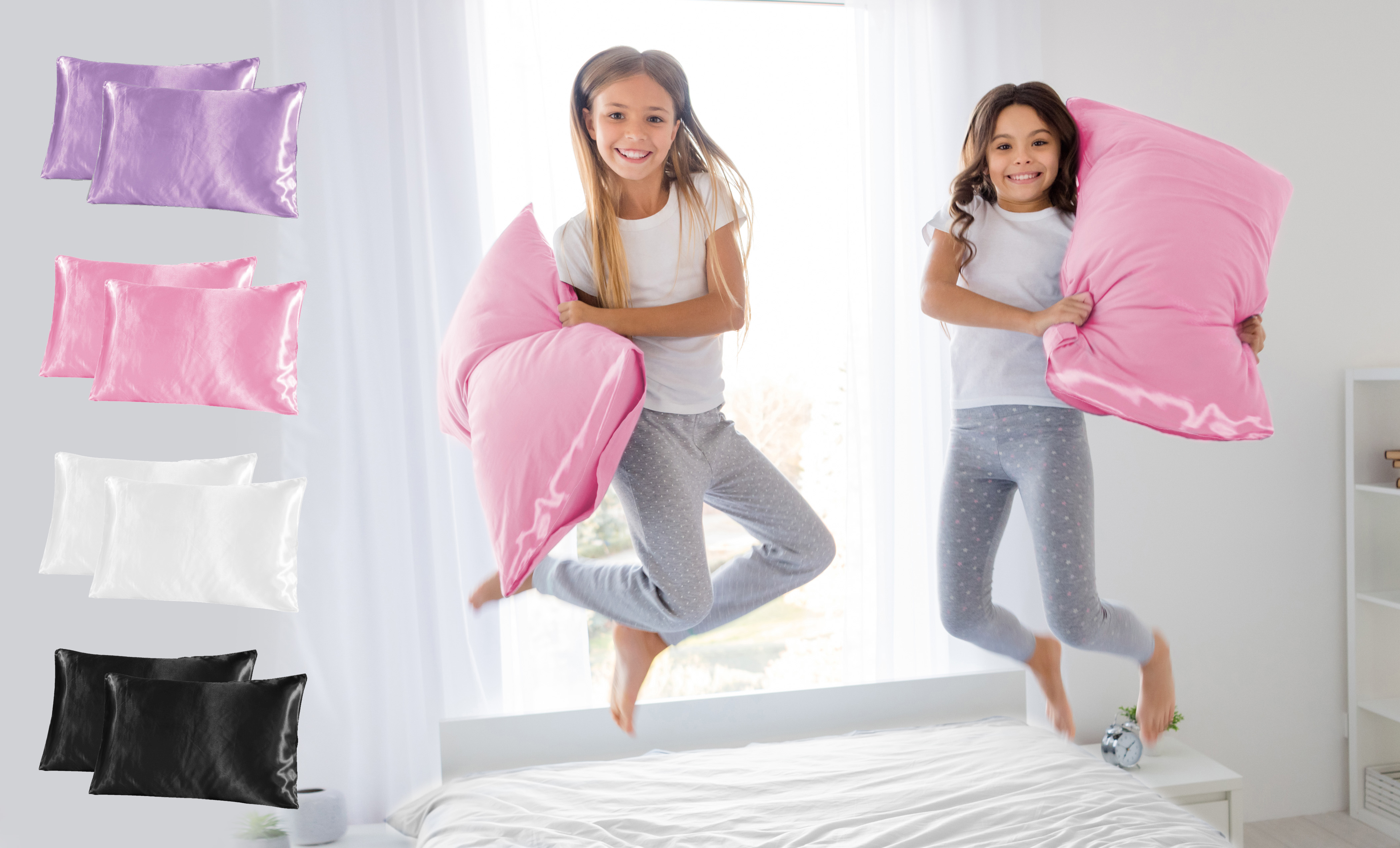 2-Pack: Olivia Rose Satin Pillowcases
