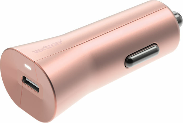 2-Pack Original Verizon 27W Fast Charge USB-C Rose Gold/Pink Car Charger Adapter