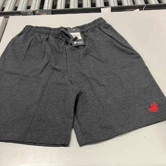 PACIFIC POLO CLUB MEN DRAWSTRING LOUNGE SWEAT SHORTS SIZE: M - HEATHER CHARCOAL - New