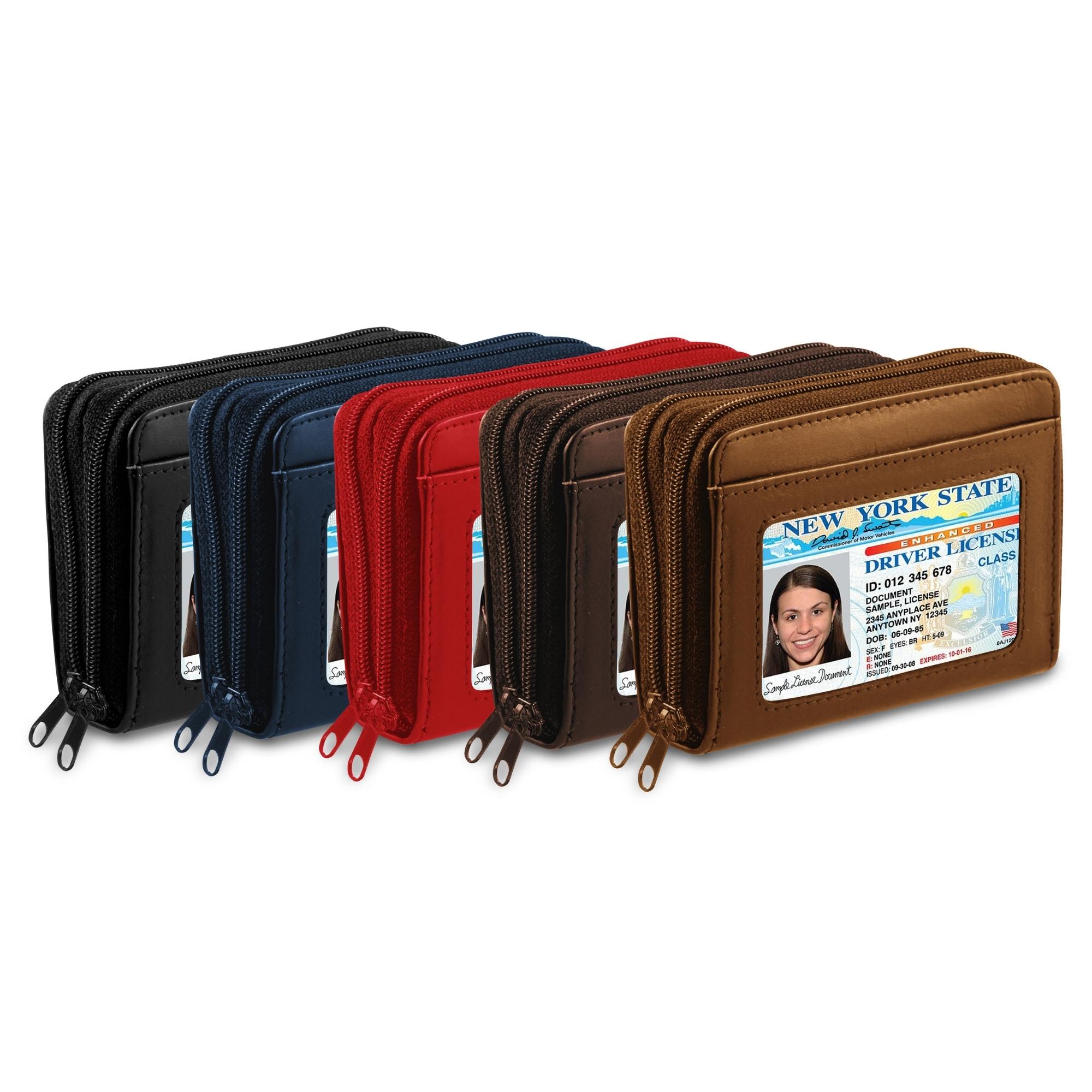 RFID Blocking Genuine Leather Credit Card Wallet for Women - 5 Colors