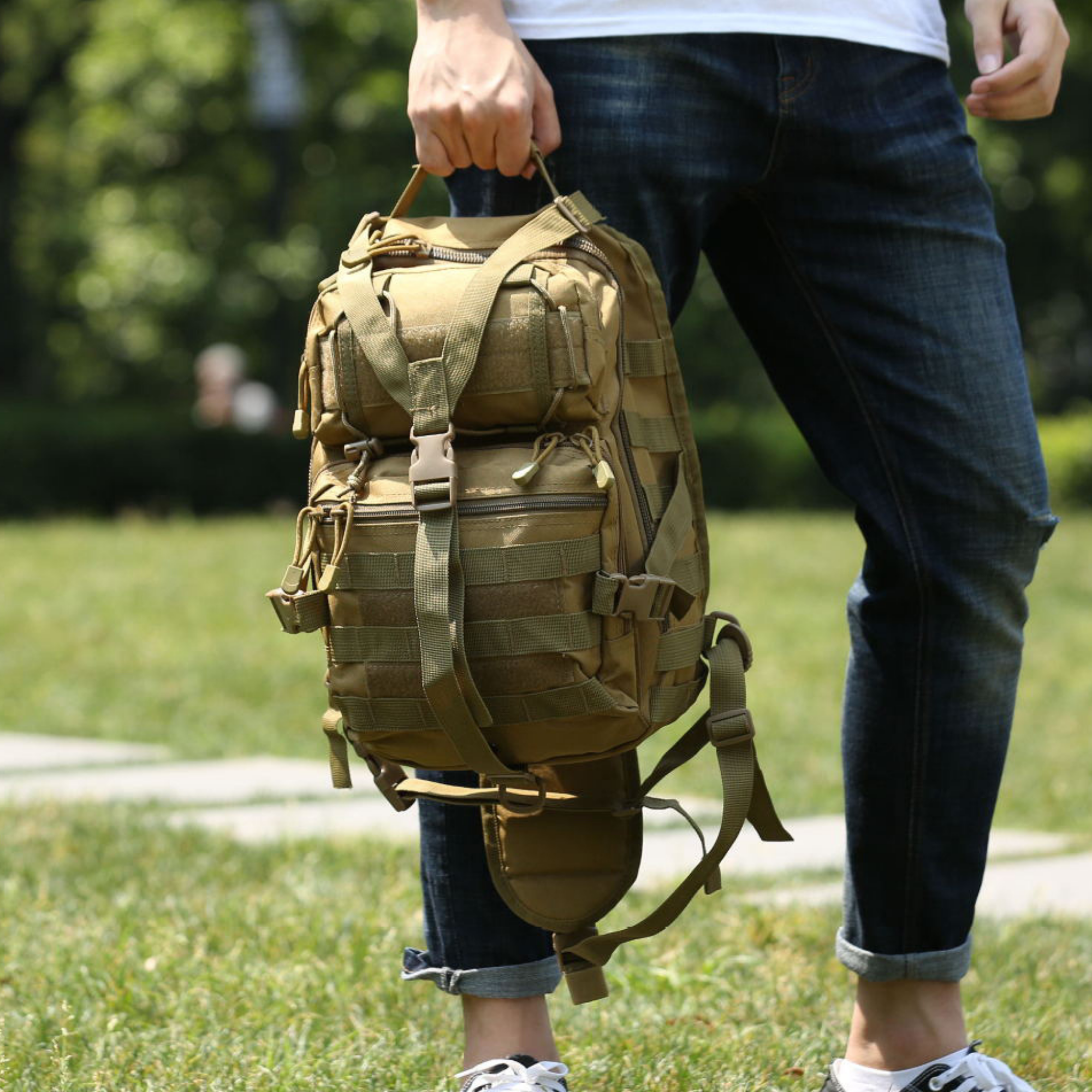 Tactical Military Sling 15L Backpack Outdoor Molle Shoulder Range Bag(14″ × 11"")