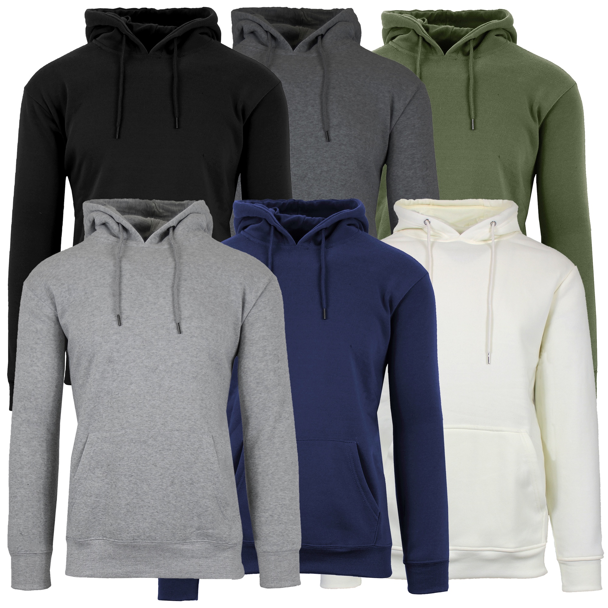 3-Pack Men's Heavyweight Fleece-Lined Pullover Hoodie Sweater (Sizes, S-3XL)