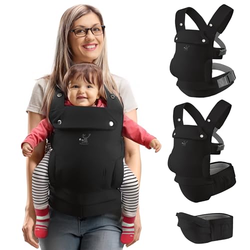PLATEAU ELK BABY CARRIERS BABY CARRIER WITH HIP SEAT 9 IN 1 FRONT FACING BLACK