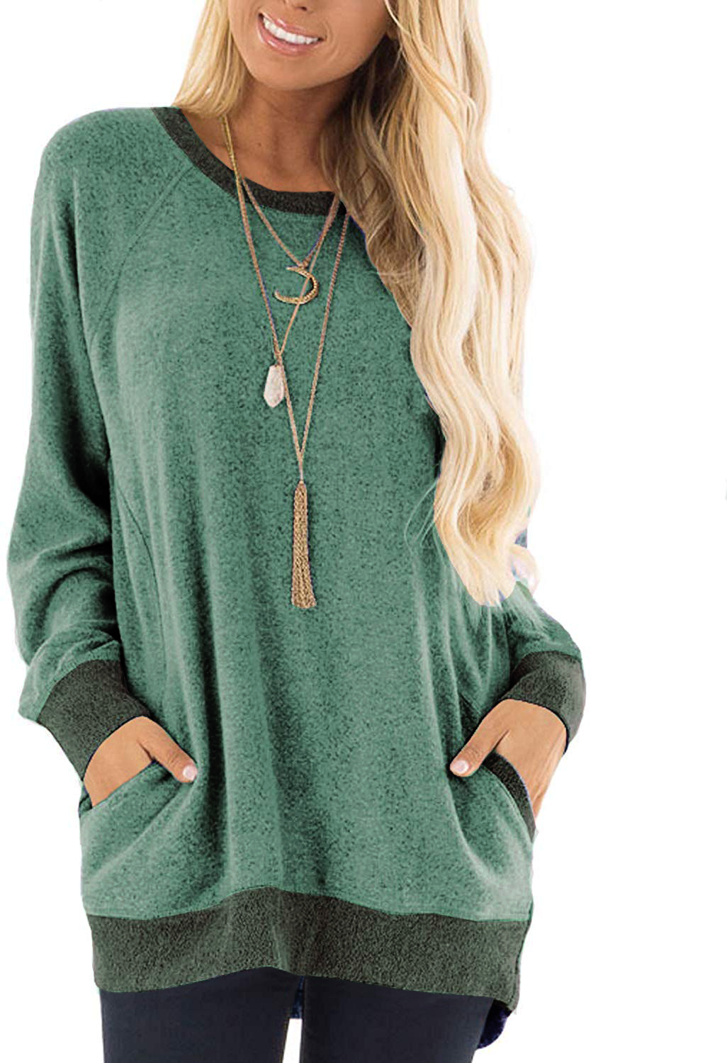 Women's Slouchy Cozy Pocket Sweatshirt Tunic S-3X
