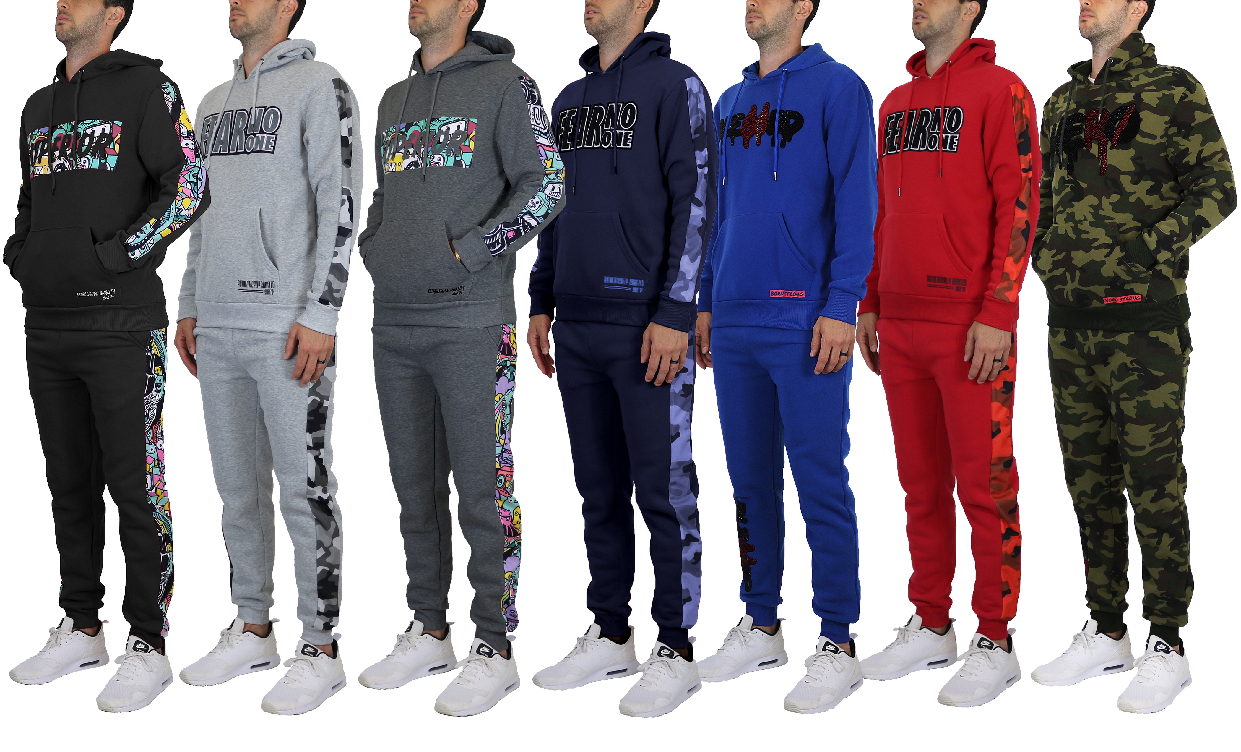 Mens 2 Piece Jogger Hoddie Fleece Fashion Sets (S-2XL)