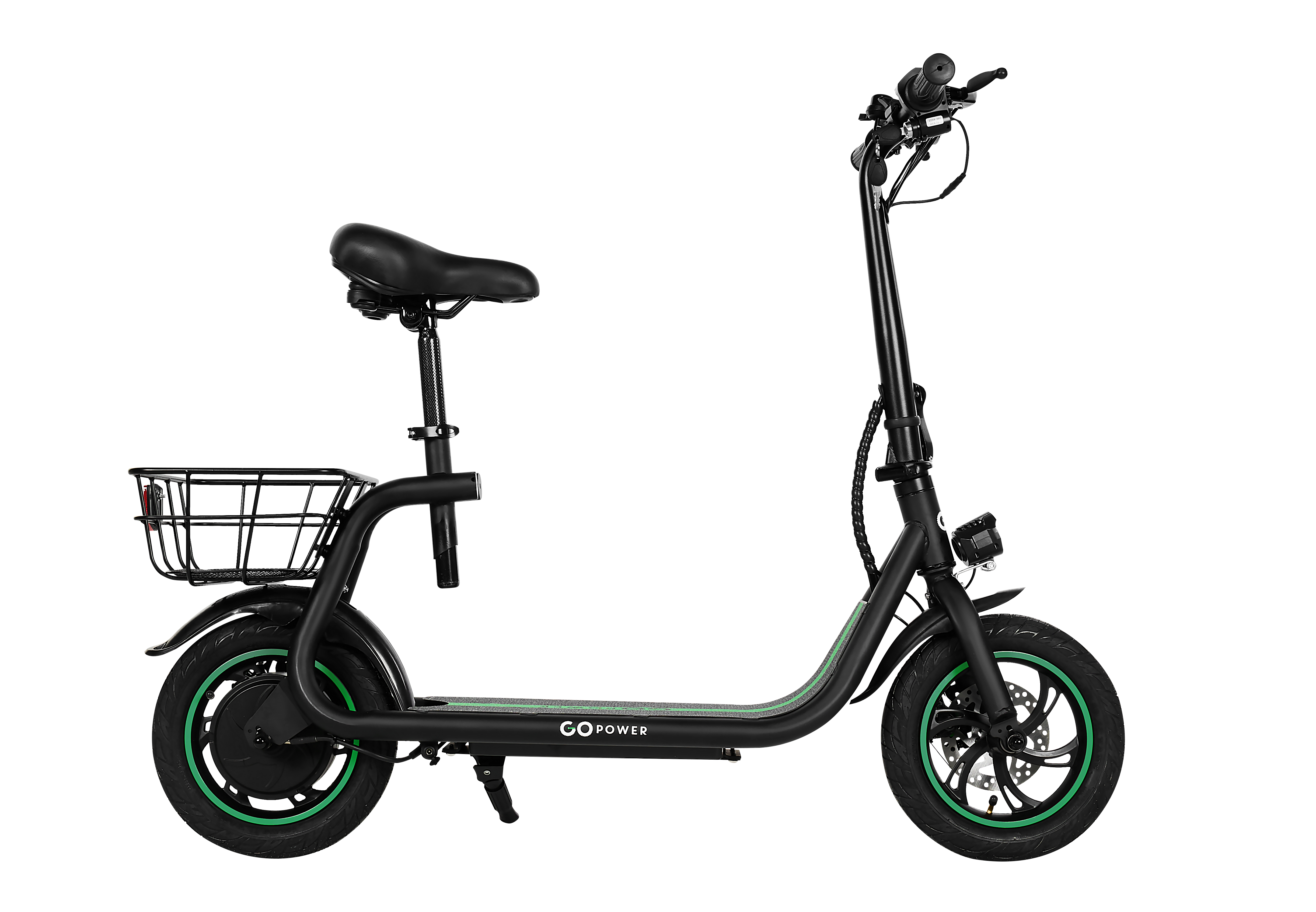 Photos - Electric Scooter GoPower GoPowerBike GoFlow with Seat | Comfortable Seat, Rear Basket, and Throttle Control | 16 mph Top Speed - 12