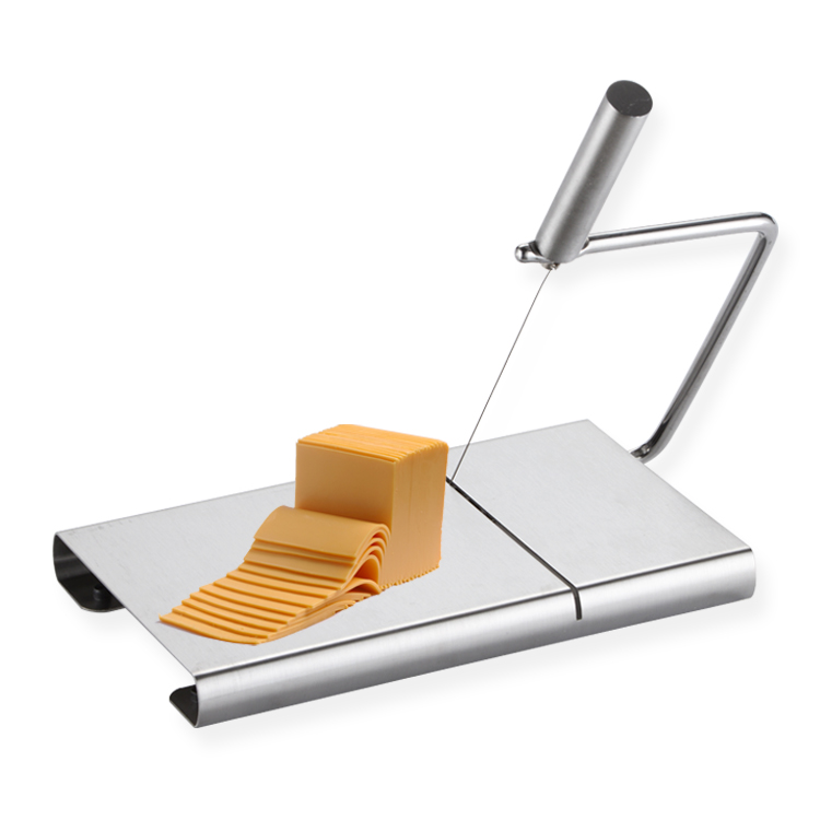 Stainless Steel Cheese Slicer Board Multifunctional Butter Cutter Meats Loaf Bread with 5 Replacement Wires for Kitchen