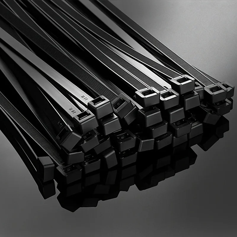 300 Pack Black Cable Ties UV Resistant Wire Ties For Home & Office Cord Management