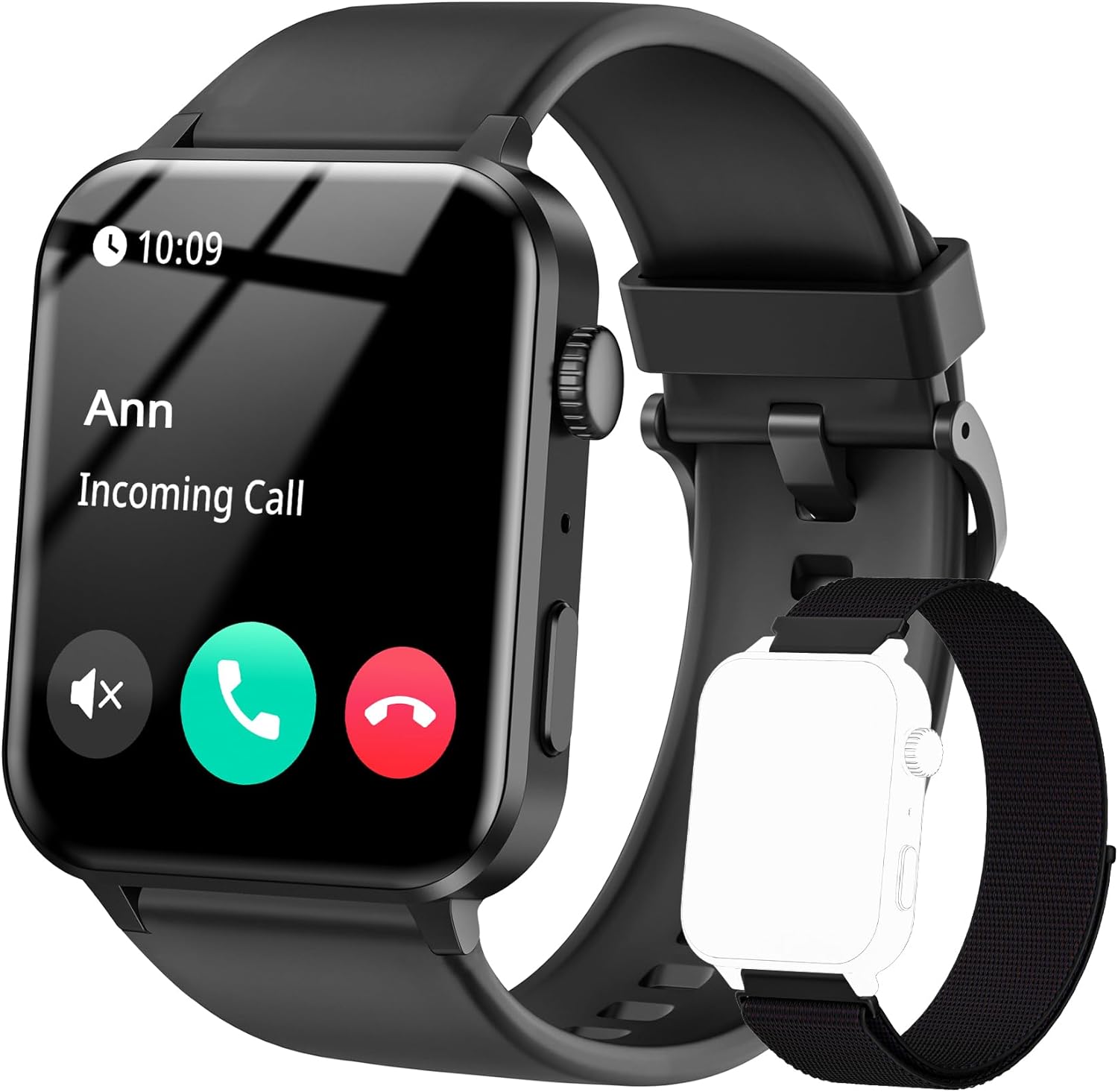 IOWODO R30 Pro Smart Watch - 1.85'' HD Screen with Make and Answer Calls - BLACK