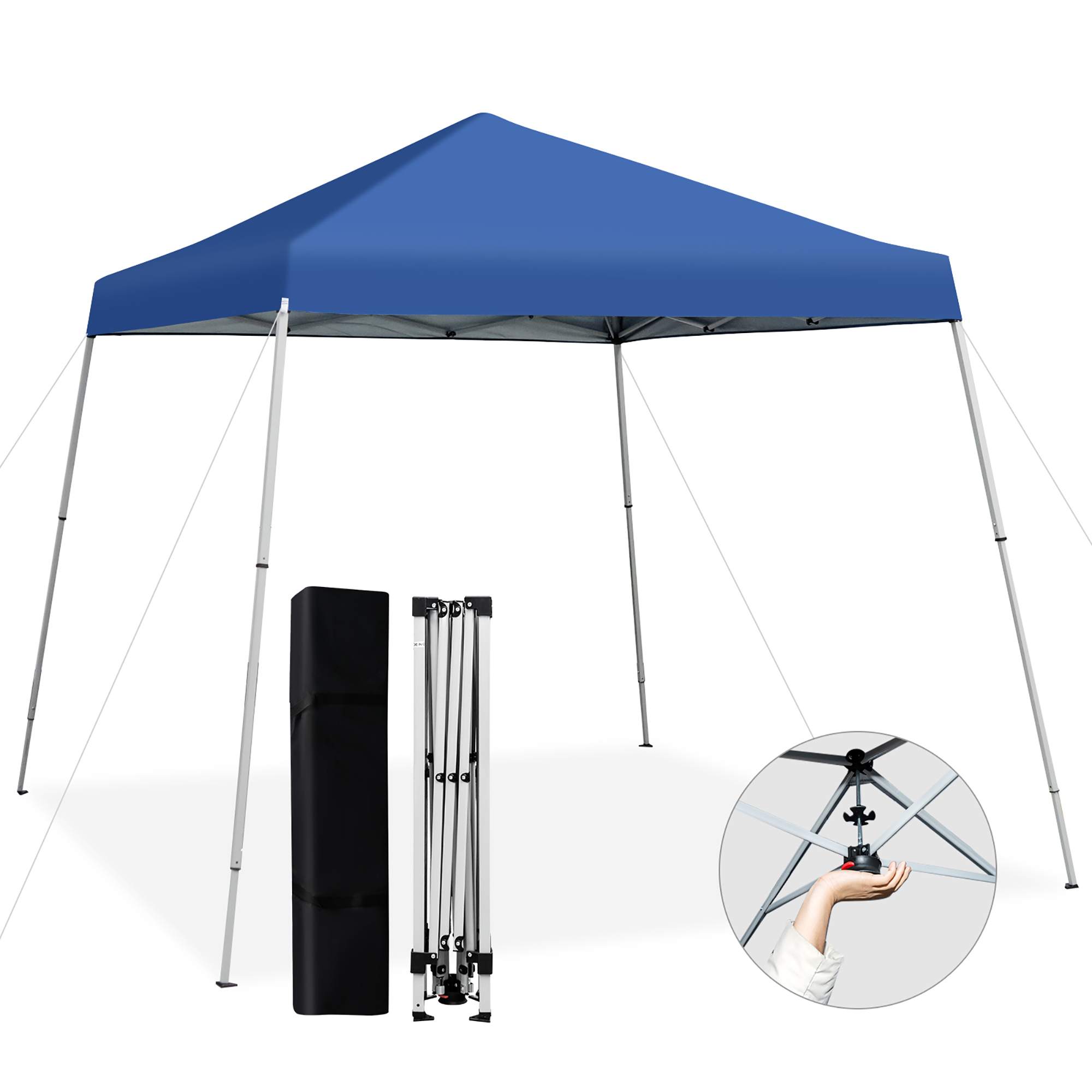 10x10ft Patio Outdoor Instant Pop-up Canopy Slanted Leg UPF50+ Sun Shelter