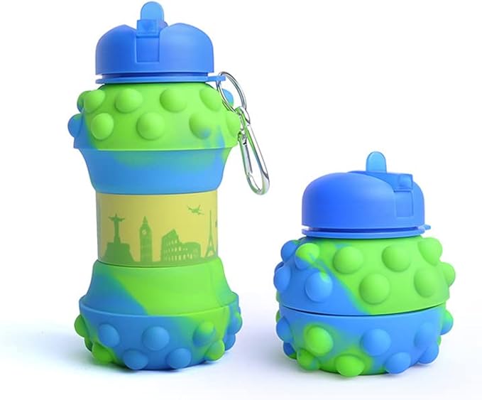 Water Bottle For Kids Creative Popit Water Bottle Silicone Collapsible Cup