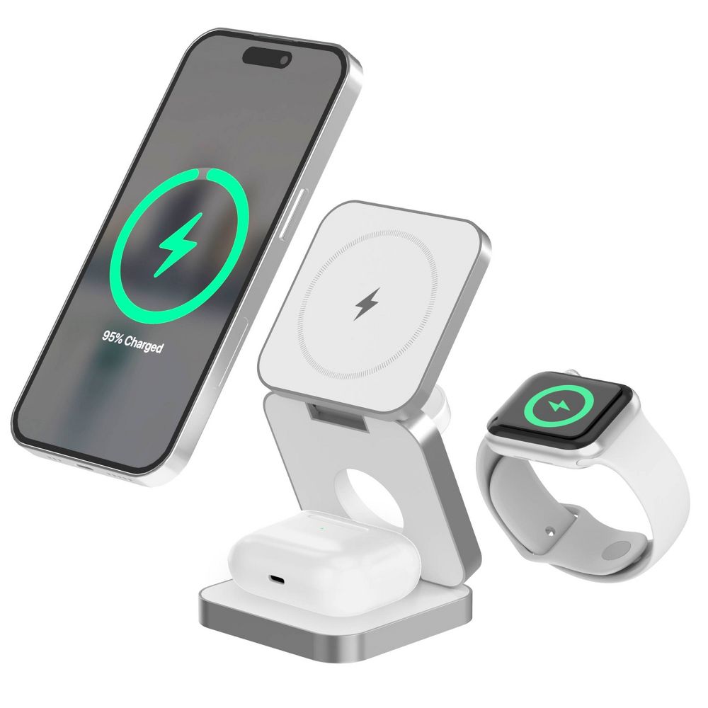 Just Wireless 3-in-1 Magnetic Collapsible Wireless Charger