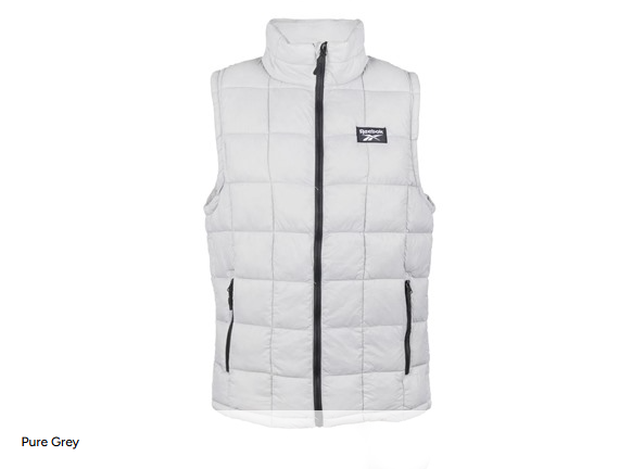 REEBOK MEN'S GLACIER SHIELD VEST- SIZE: MEN LARGE - PURE GRAY - New
